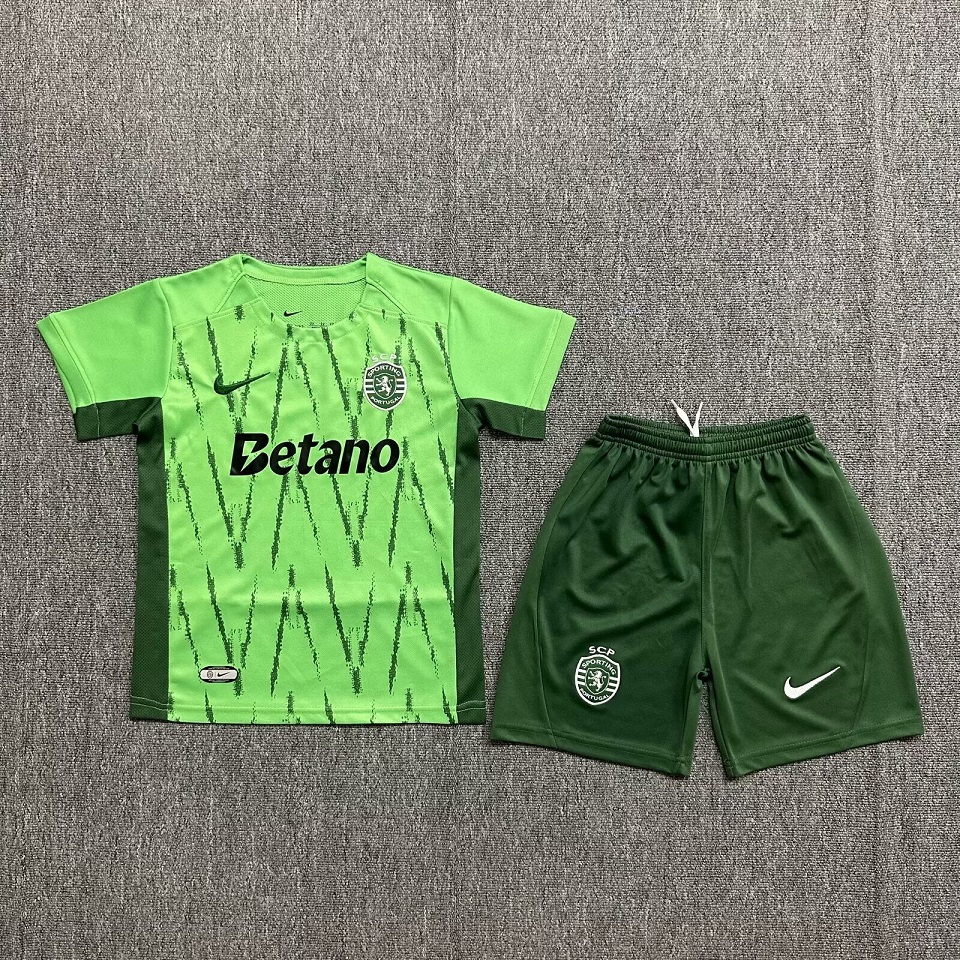 Kids-Sporting Lisbon 24/25 Third Green Soccer Jersey